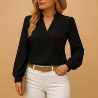 V-neck Women's Top | Elegant Design | Lightweight Fabric | Casual or Dressy Wear