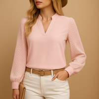 V-neck Women's Top | Elegant Design | Lightweight Fabric | Casual or Dressy Wear