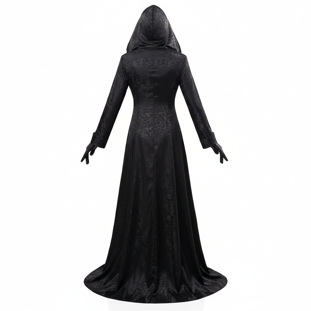 Vampire Costume Gothic Dress with Hood and Choker – Halloween, Cosplay