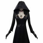 Vampire Costume Gothic Dress with Hood and Choker – Halloween, Cosplay