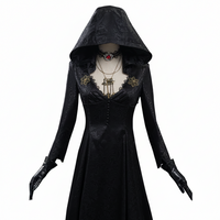 Vampire Costume Gothic Dress with Hood and Choker – Halloween, Cosplay