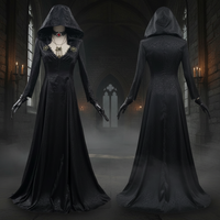 Vampire Costume Gothic Dress with Hood and Choker – Halloween, Cosplay