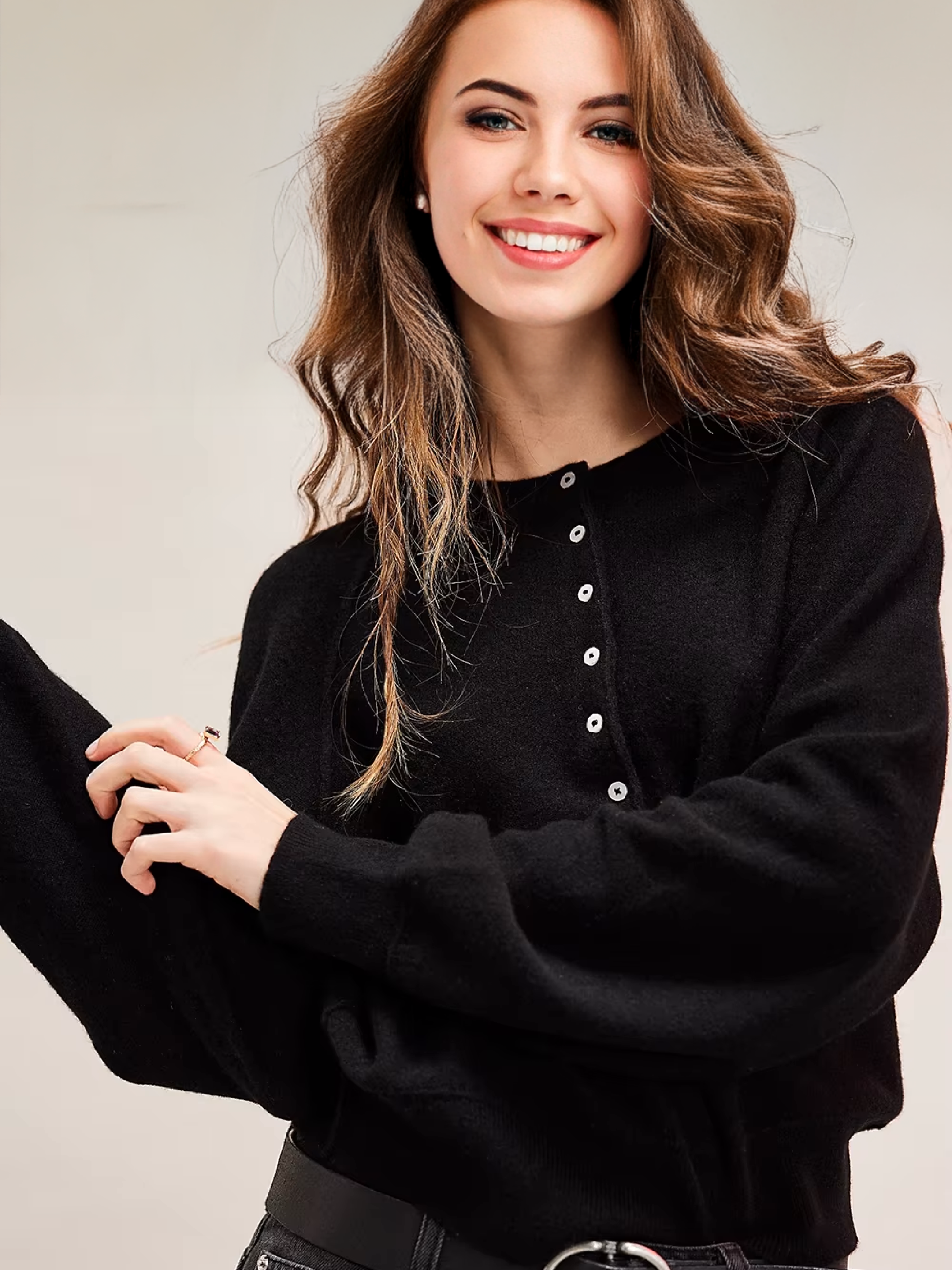 Vintage O-neck Pullover Sweater for Women - Cozy Knit Casual Wear