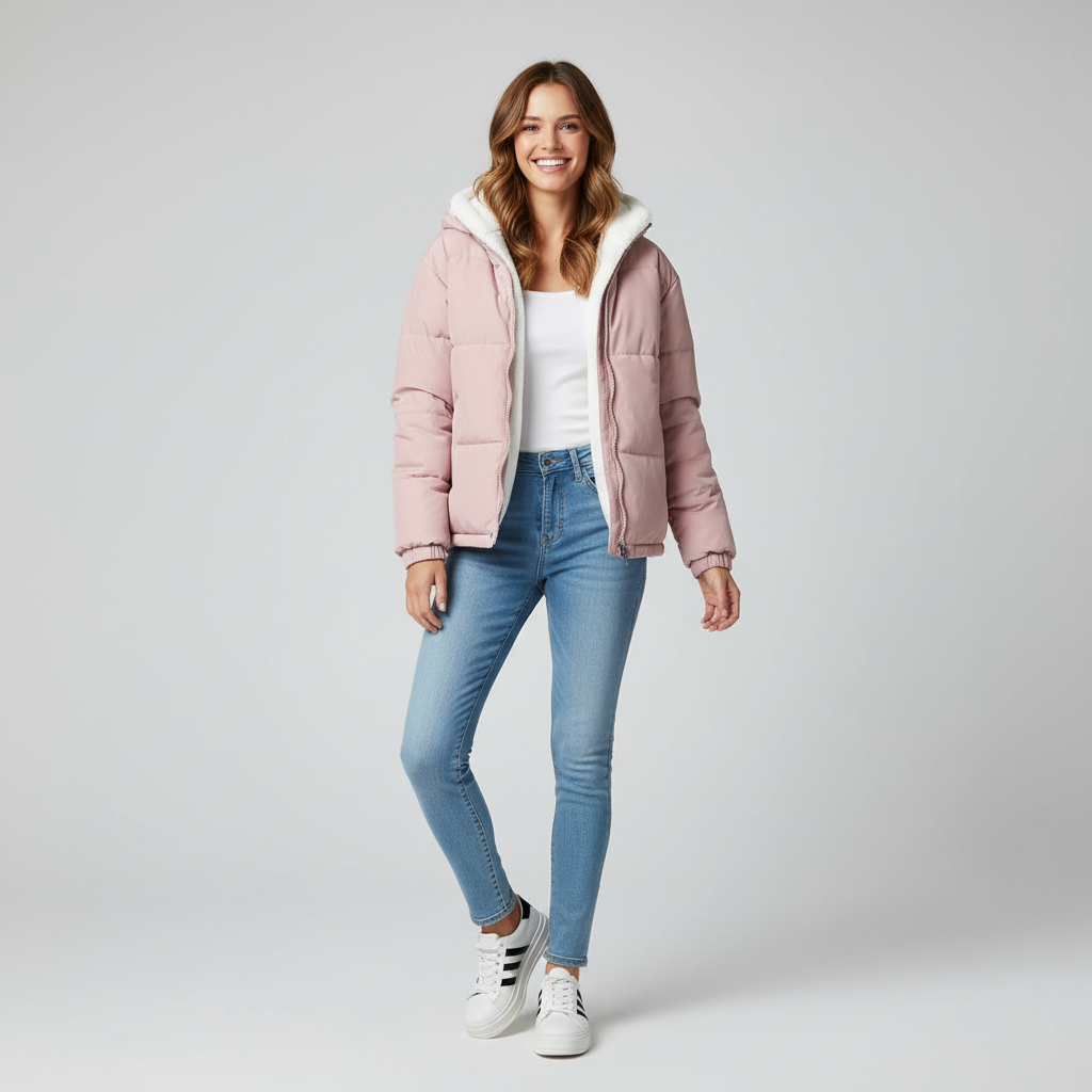Warm Zip-Up Winter Jacket for Women | Insulated, Cozy Design for Cold Weather Wear | Perfect for Outdoor Activities