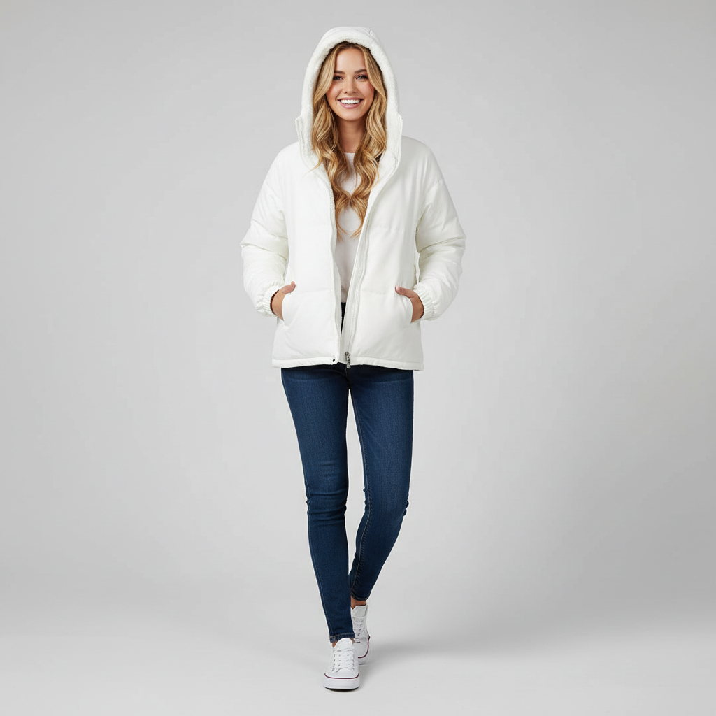 Warm Zip-Up Winter Jacket for Women | Insulated, Cozy Design for Cold Weather Wear | Perfect for Outdoor Activities