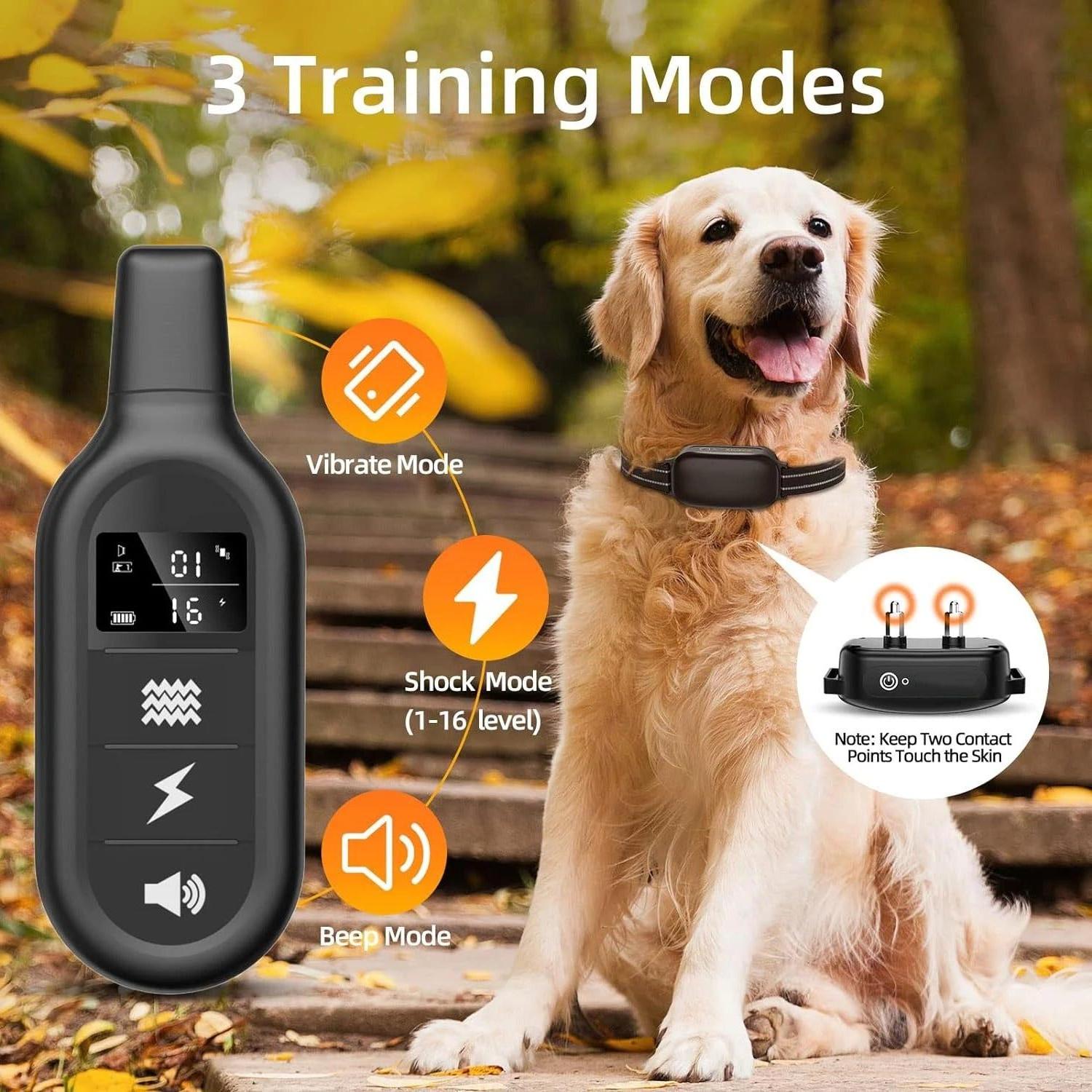 Waterproof Rechargeable Dog Training E-Collar 1000m – Training, Outdoor