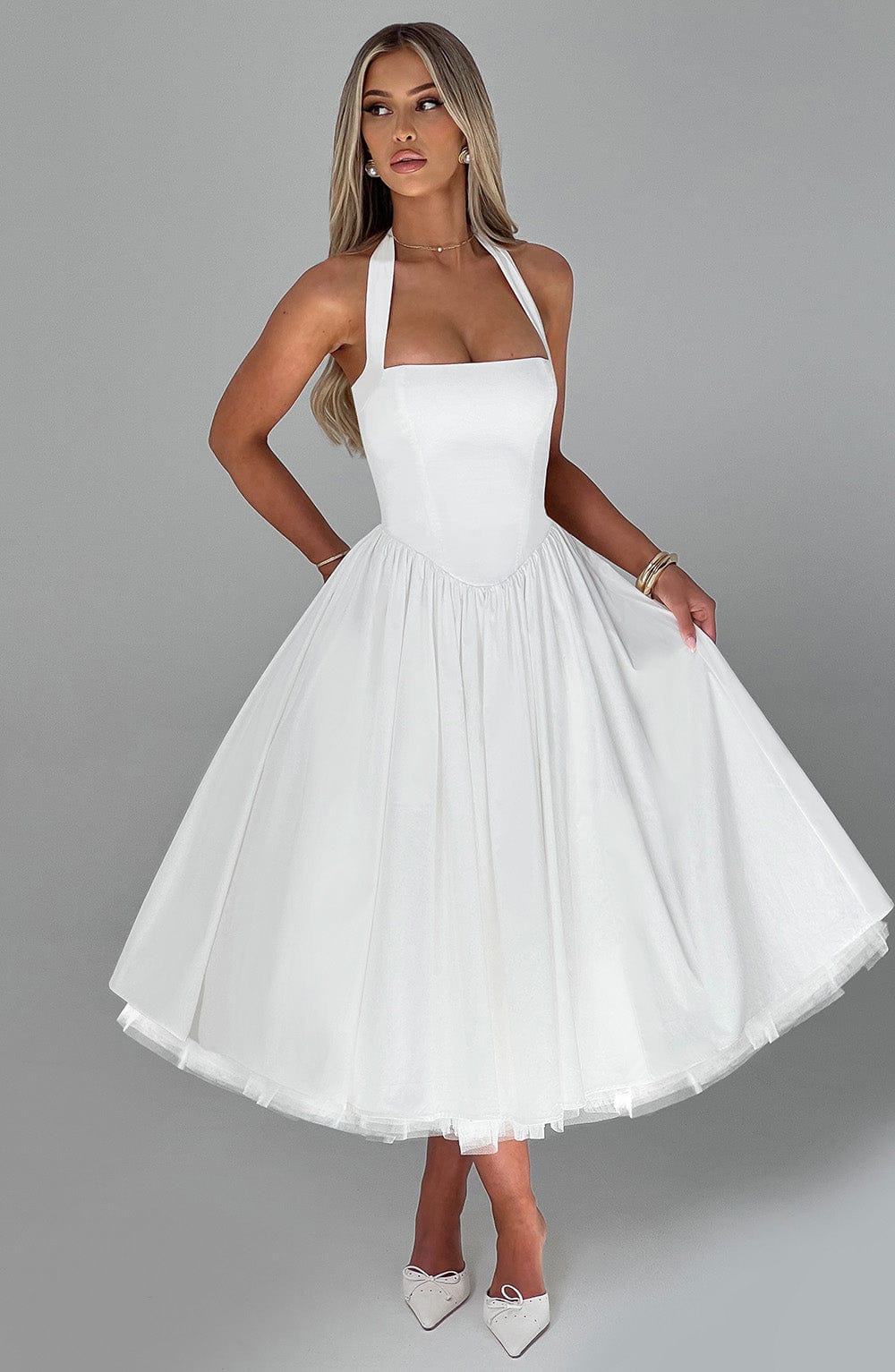 Wedding Guest Midi Dress - Elegant Esplendor Style - Perfect for Formal Events