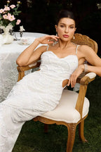 White Evening Midi Dress with Sequins Women UK – Wedding Guest Cocktail Evening Gown, Formal Occasion