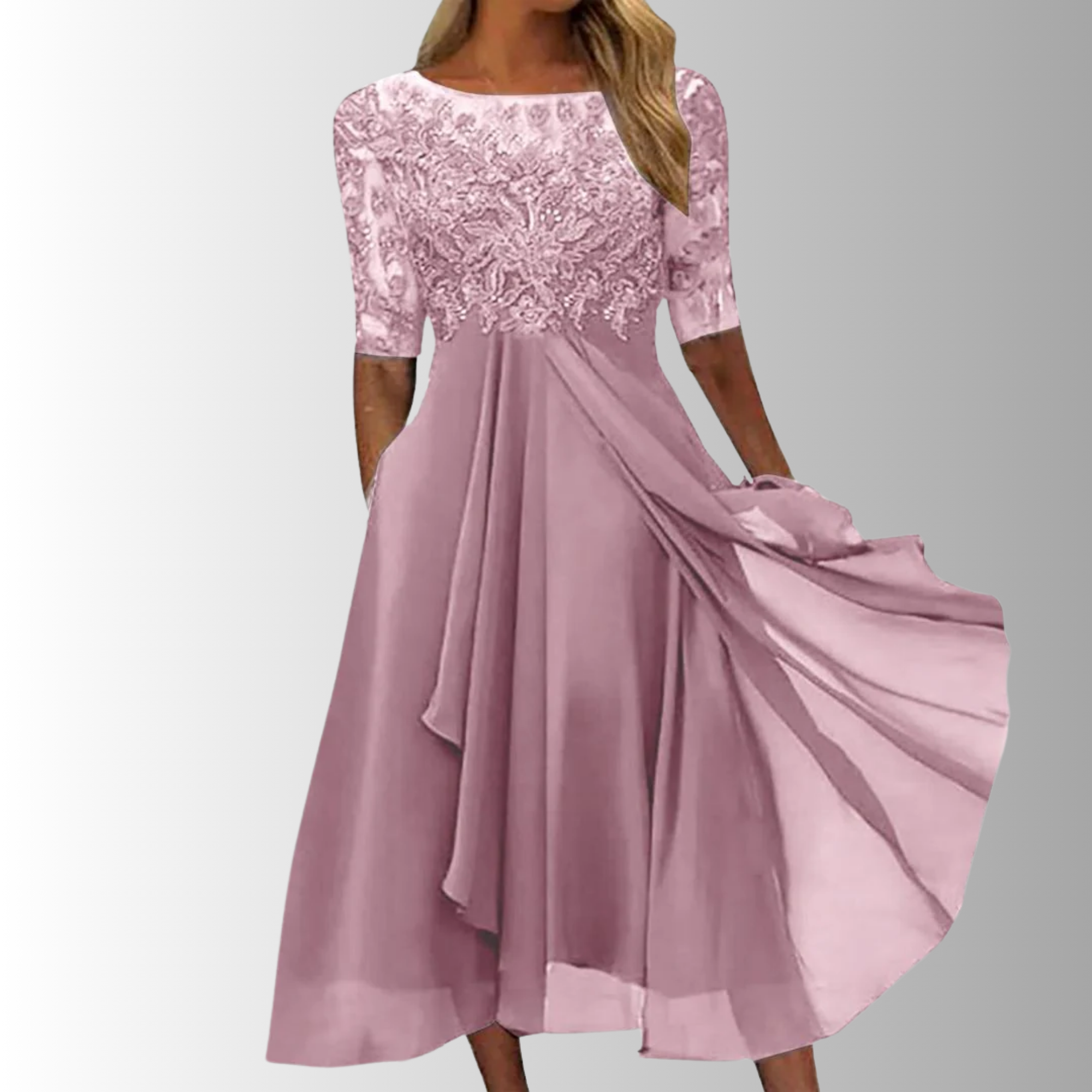 White Lace Dress Women UK – Elegant Evening Gown for Wedding Guest, Cocktail Attire