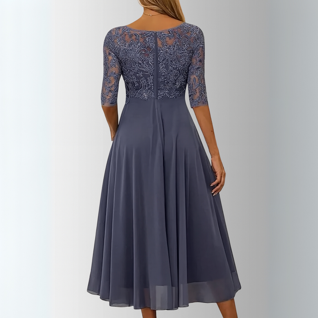 White Lace Dress Women UK – Elegant Evening Gown for Wedding Guest, Cocktail Attire