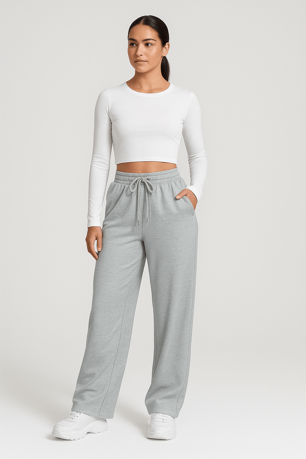 Wide Leg Joggers for Women | Soft Cotton Blend | Casual Comfort | Everyday Wear