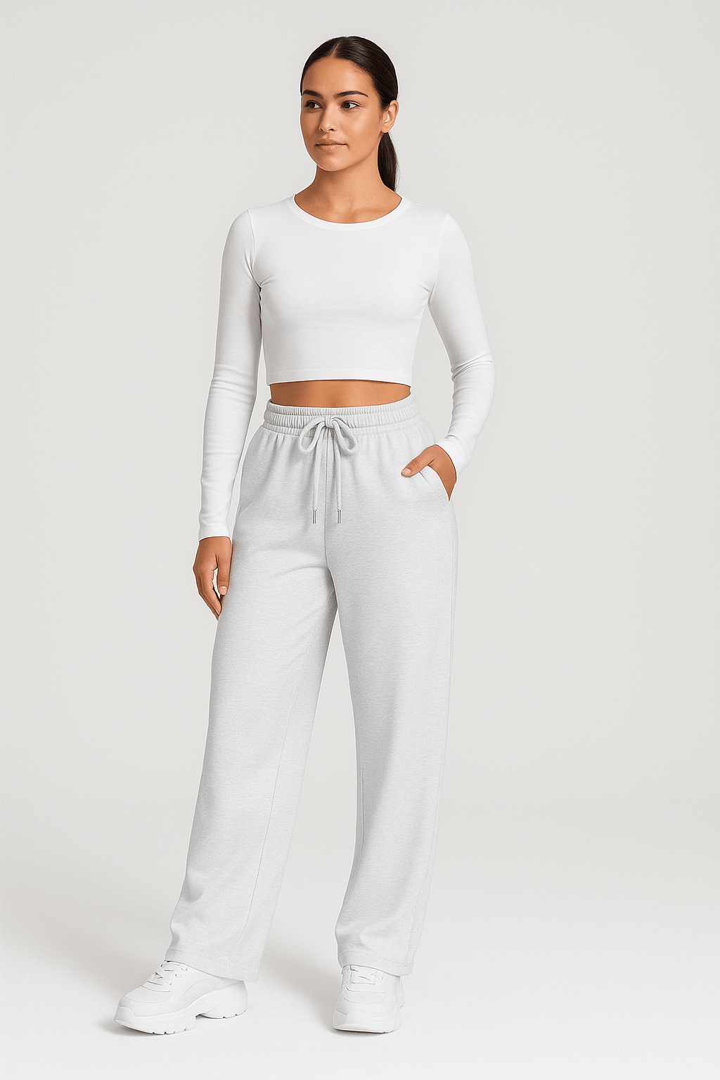 Wide Leg Joggers for Women | Soft Cotton Blend | Casual Comfort | Everyday Wear