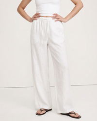 Wide Leg Linen Pants for Women - Lightweight Seaside Summer Trousers