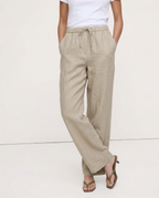 Wide Leg Linen Pants for Women - Lightweight Seaside Summer Trousers