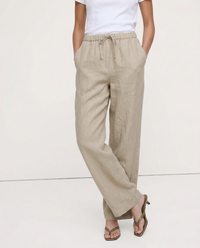 Wide Leg Linen Pants for Women - Lightweight Seaside Summer Trousers