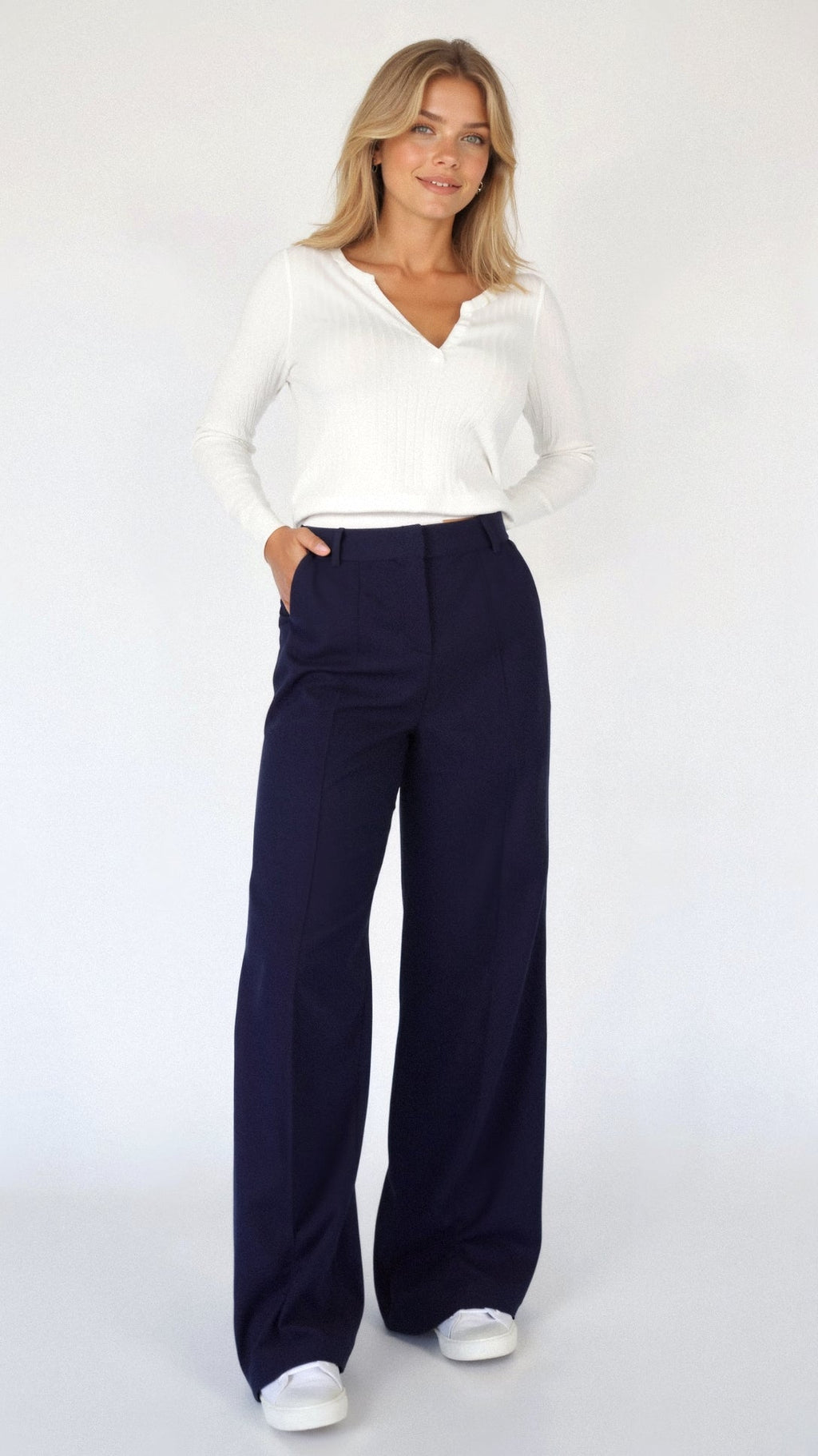 Wide Leg Trousers for Women | Elegant Design | Versatile for Casual or Formal Wear | Comfortable Fit in Lightweight Fabric