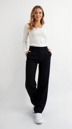Wide Leg Trousers for Women | Elegant Design | Versatile for Casual or Formal Wear | Comfortable Fit in Lightweight Fabric
