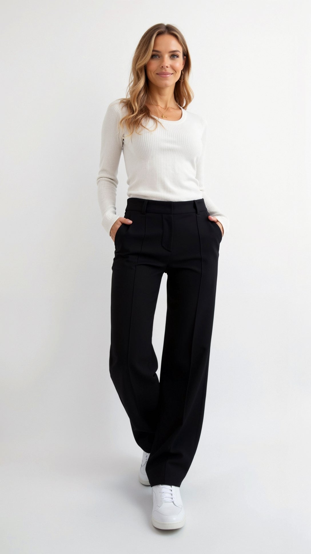 Wide Leg Trousers for Women | Elegant Design | Versatile for Casual or Formal Wear | Comfortable Fit in Lightweight Fabric