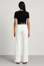 Wide-Leg Trousers for Women - Tailored Fit, Comfortable Fabric, Casual Wear