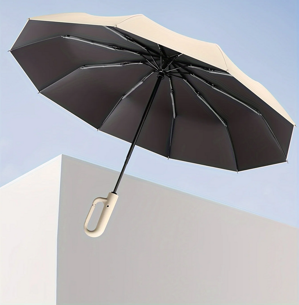 Windproof Automatic Folding Umbrella with Reflective Strip