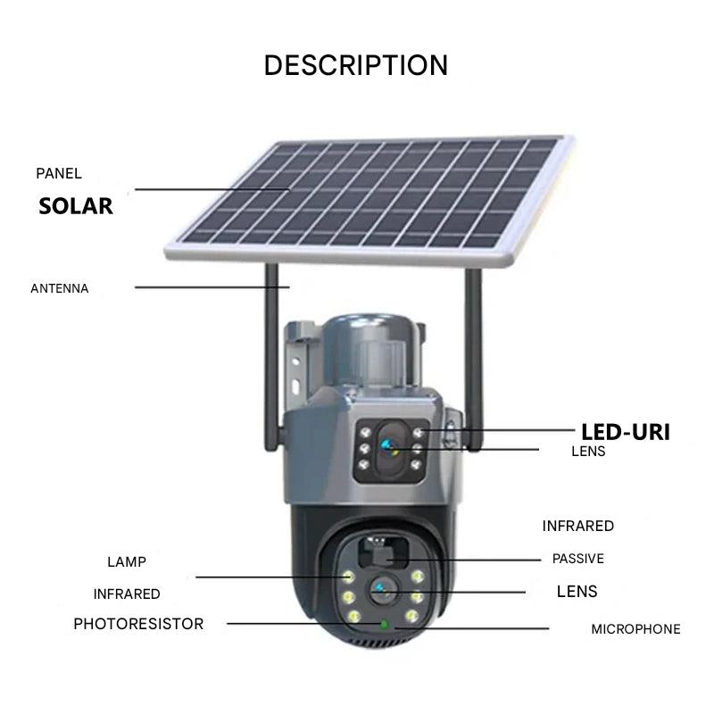 Wireless 4K Security Camera with Solar Panel – Home Security, Outdoor Monitoring
