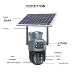Wireless 4K Security Camera with Solar Panel – Home Security, Outdoor Monitoring