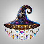 Witch Hat Tabletop Decor in Blue and Black – Halloween Party, Home Decoration