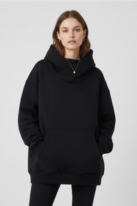 Hoodie with High Neck and Wide Hood for Women – Leisure, Everyday