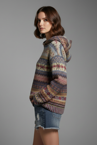 Women's Hoodie with Hood and Ribbed Cuffs – Casual Wear, Everyday Comfort