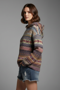 Women's Hoodie with Hood and Ribbed Cuffs – Casual Wear, Everyday Comfort