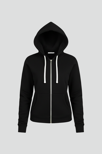 Women's Zip Hoodie with Drawstring Hood, Front Pockets – Casual, Everyday Wear