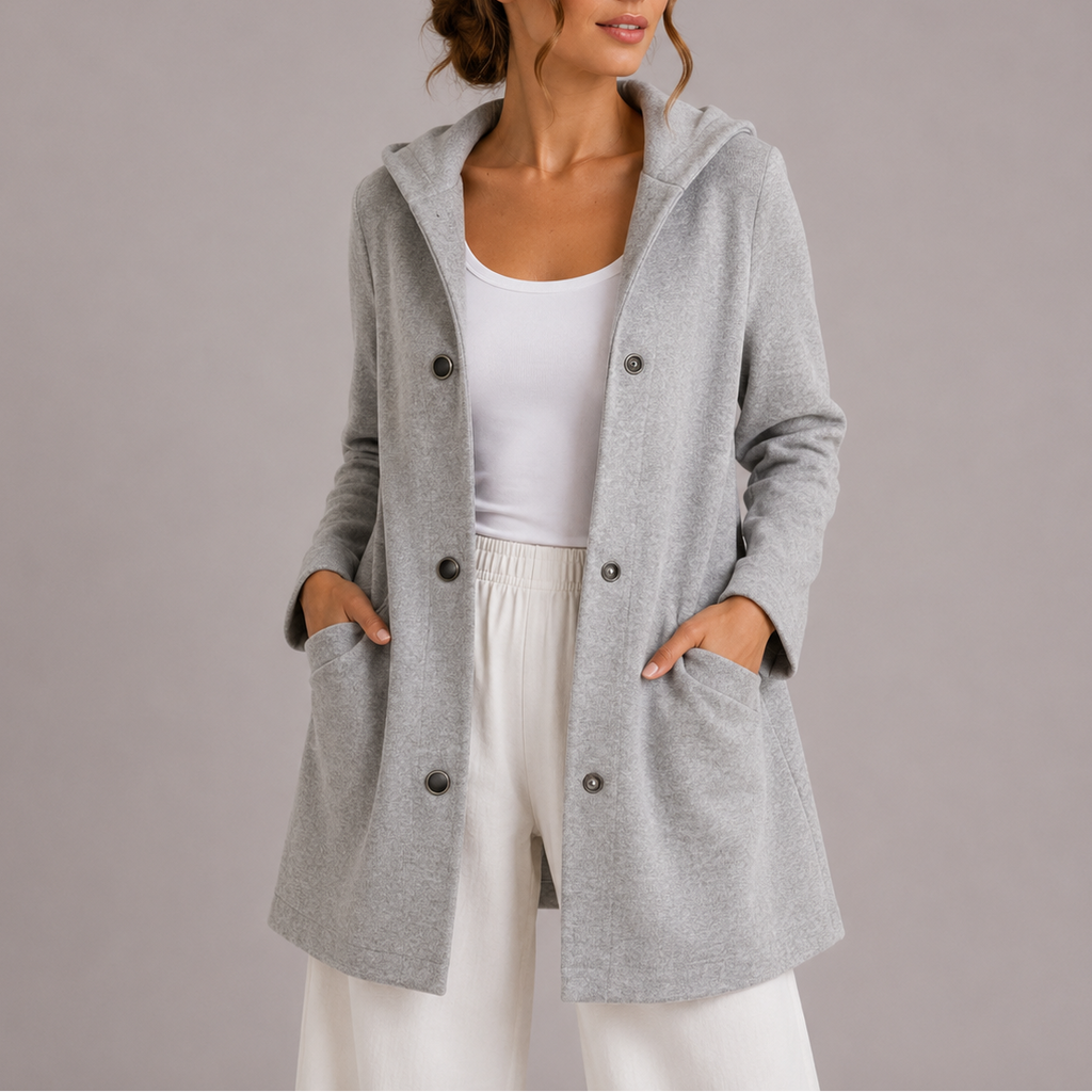 Women's Casual Hooded Cardigan with Pockets – Everyday Wear, Layering