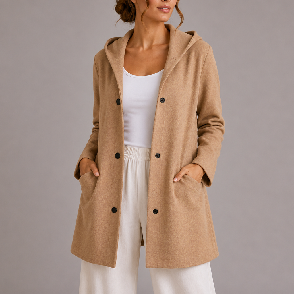 Women's Casual Hooded Cardigan with Pockets – Everyday Wear, Layering