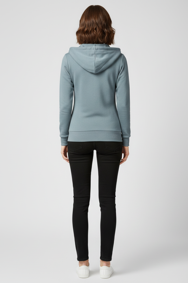 Women's Hoodie with Front Zipper, Kangaroo Pockets – Casual, Everyday Wear