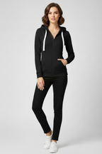 Women's Hoodie with Front Zipper, Kangaroo Pockets – Casual, Everyday Wear