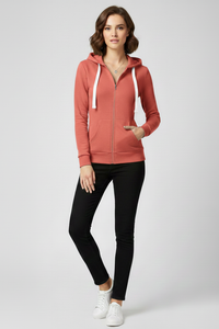 Women's Hoodie with Front Zipper, Kangaroo Pockets – Casual, Everyday Wear