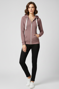Women's Hoodie with Front Zipper, Kangaroo Pockets – Casual, Everyday Wear