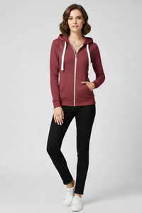 Women's Hoodie with Front Zipper, Kangaroo Pockets – Casual, Everyday Wear