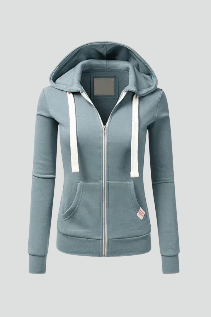 Women's Hoodie with Front Zipper, Kangaroo Pockets – Casual, Everyday Wear