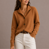 Women’s Knit Cardigan – Soft Button-Up, Casual Wear, Office Style