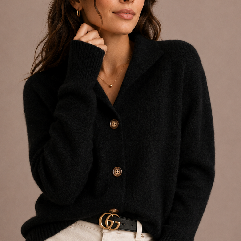 Women’s Knit Cardigan – Soft Button-Up, Casual Wear, Office Style
