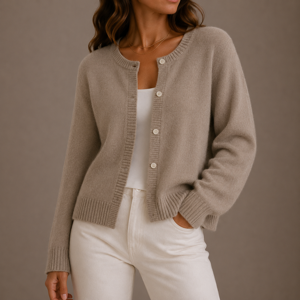 Women’s Knit Cardigan – Soft Button-Up, Long Sleeve – Casual, Everyday Wear