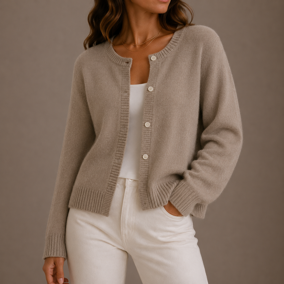 Women’s Knit Cardigan – Soft Button-Up, Long Sleeve – Casual, Everyday Wear