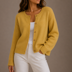Women’s Knit Cardigan – Soft Button-Up, Long Sleeve – Casual, Everyday Wear