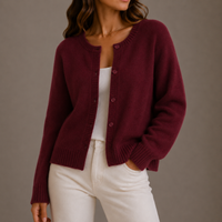 Women’s Knit Cardigan – Soft Button-Up, Long Sleeve – Casual, Everyday Wear