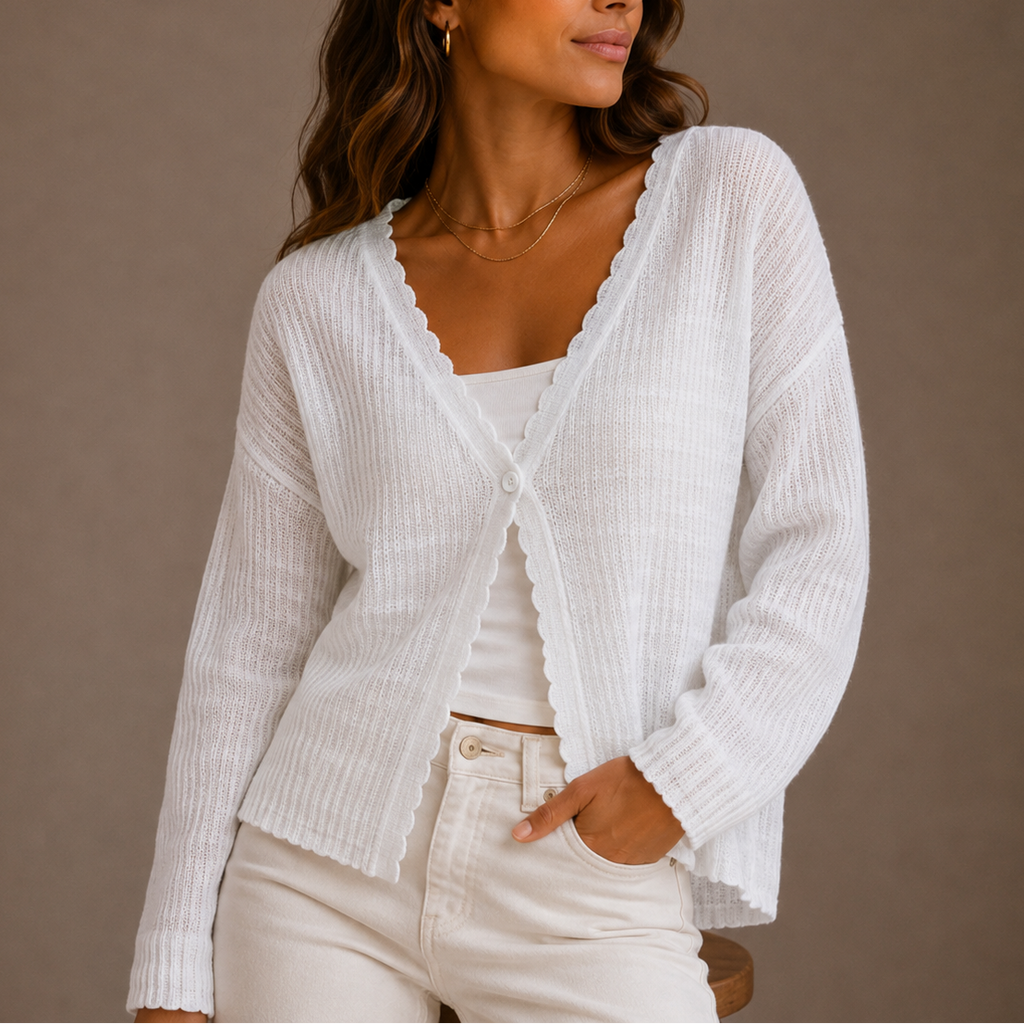 Women’s Knit Cardigan V-Neck Lightweight Button-Up – Casual, Everyday Wear