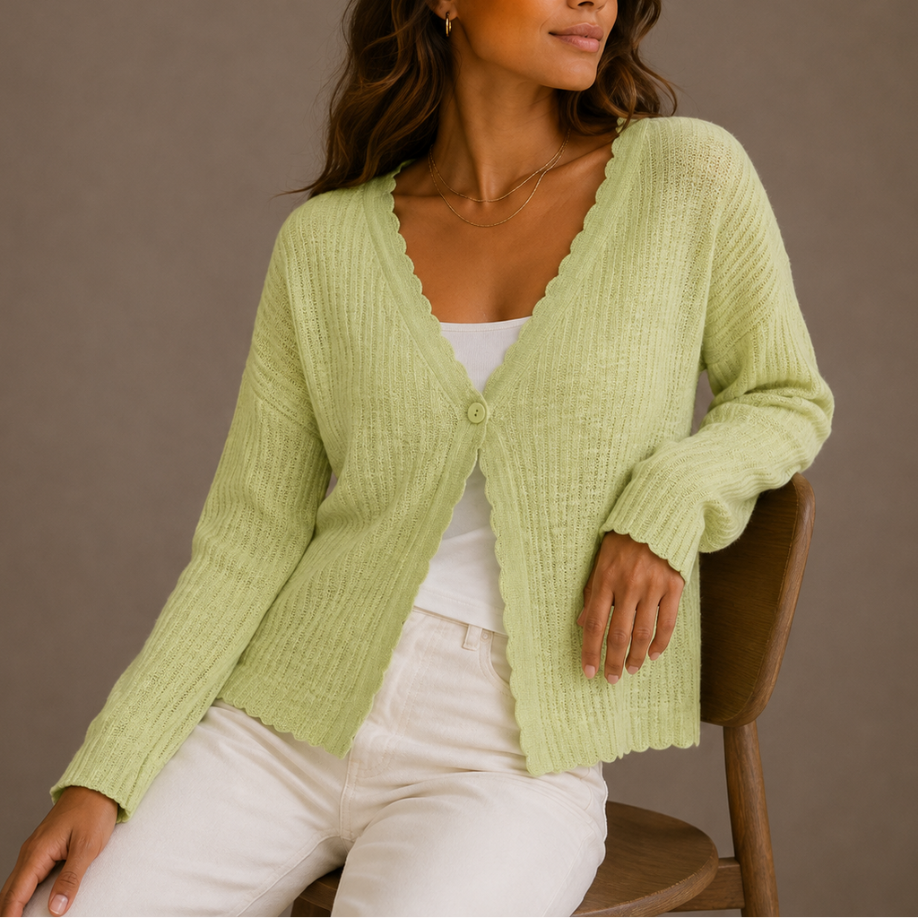 Women’s Knit Cardigan V-Neck Lightweight Button-Up – Casual, Everyday Wear