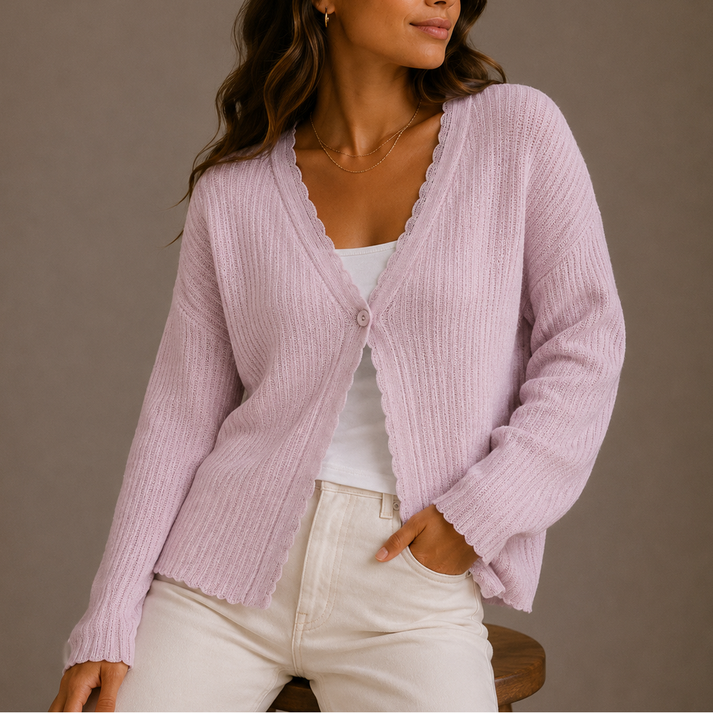 Women’s Knit Cardigan V-Neck Lightweight Button-Up – Casual, Everyday Wear