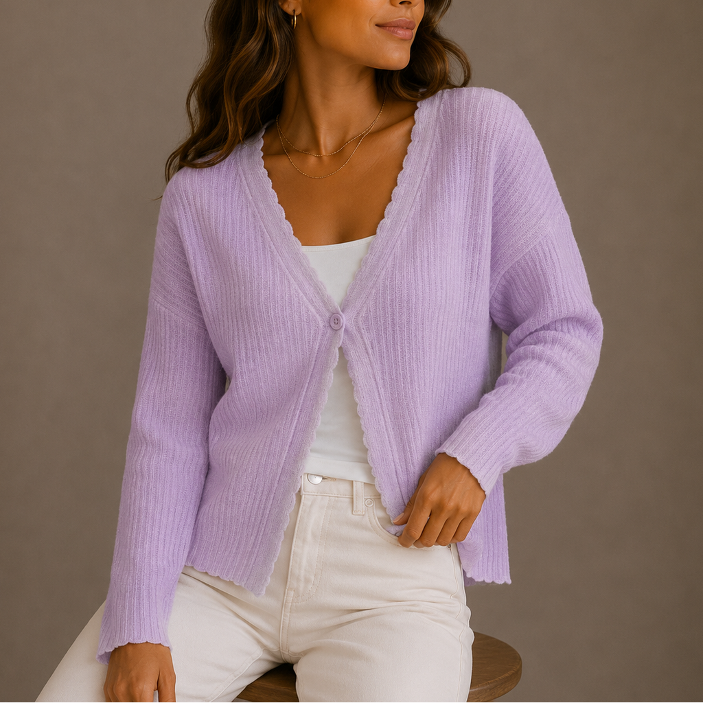 Women’s Knit Cardigan V-Neck Lightweight Button-Up – Casual, Everyday Wear