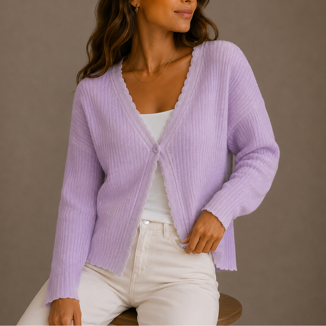Women’s Knit Cardigan V-Neck Lightweight Button-Up – Casual, Everyday Wear